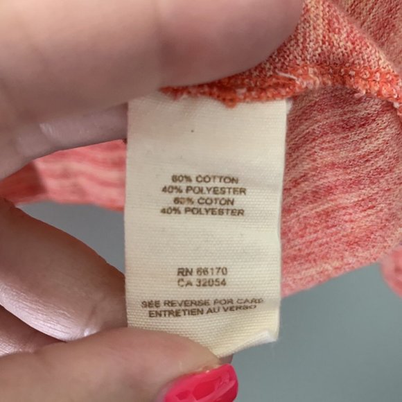 We The Free People Women's Red Orange Long Sleeve Top Blouse Size Small - Picture 5 of 10